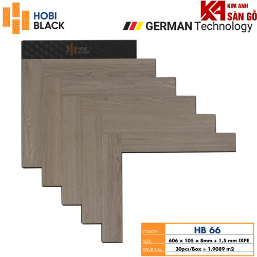 Sàn Gỗ Xương Cá Hobi 8mm+1,5 IXPE HB66